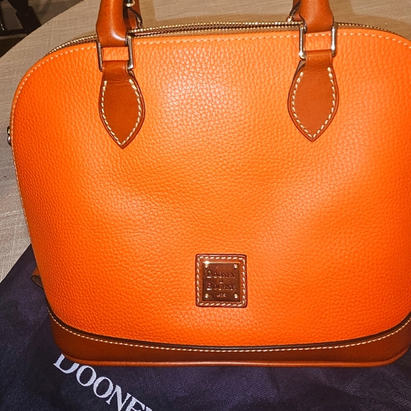 Bourke Women's Pebble Grain Zip Satchel Bag in Caribbean Blue